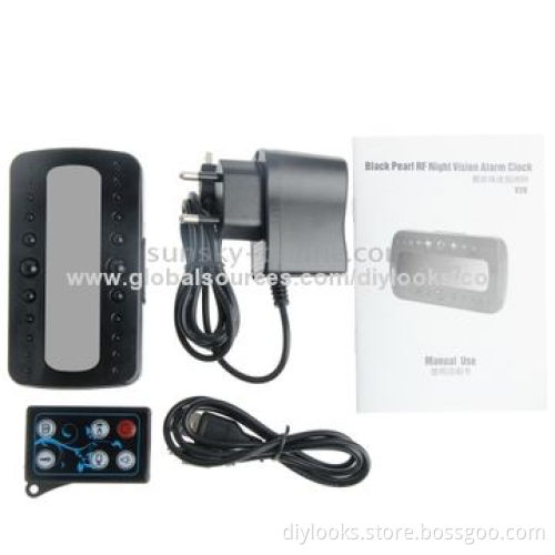 Full HD 1080P 5.0MP CMOS Black Pearl RF Alarm Clock/Mini DVR Recorder Hidden Camera